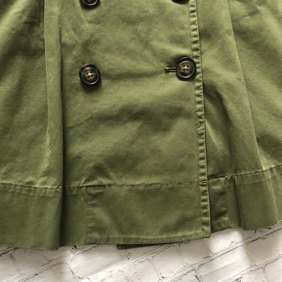 EUC! J. Crew Military Style Green Pleated Skirt 2 - Picture 7 of 12